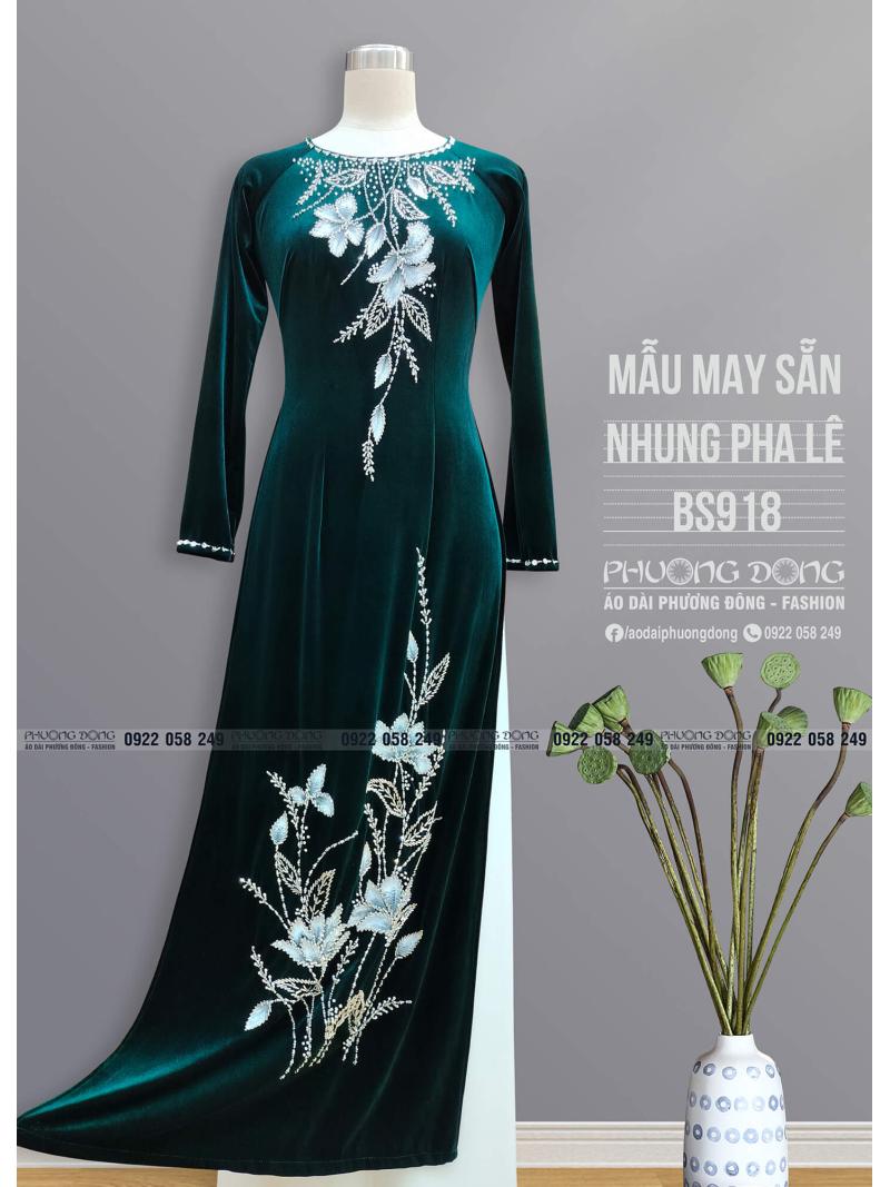 Áo Dài Bà Sui Nhung Đính Đá Pha Lê BS918